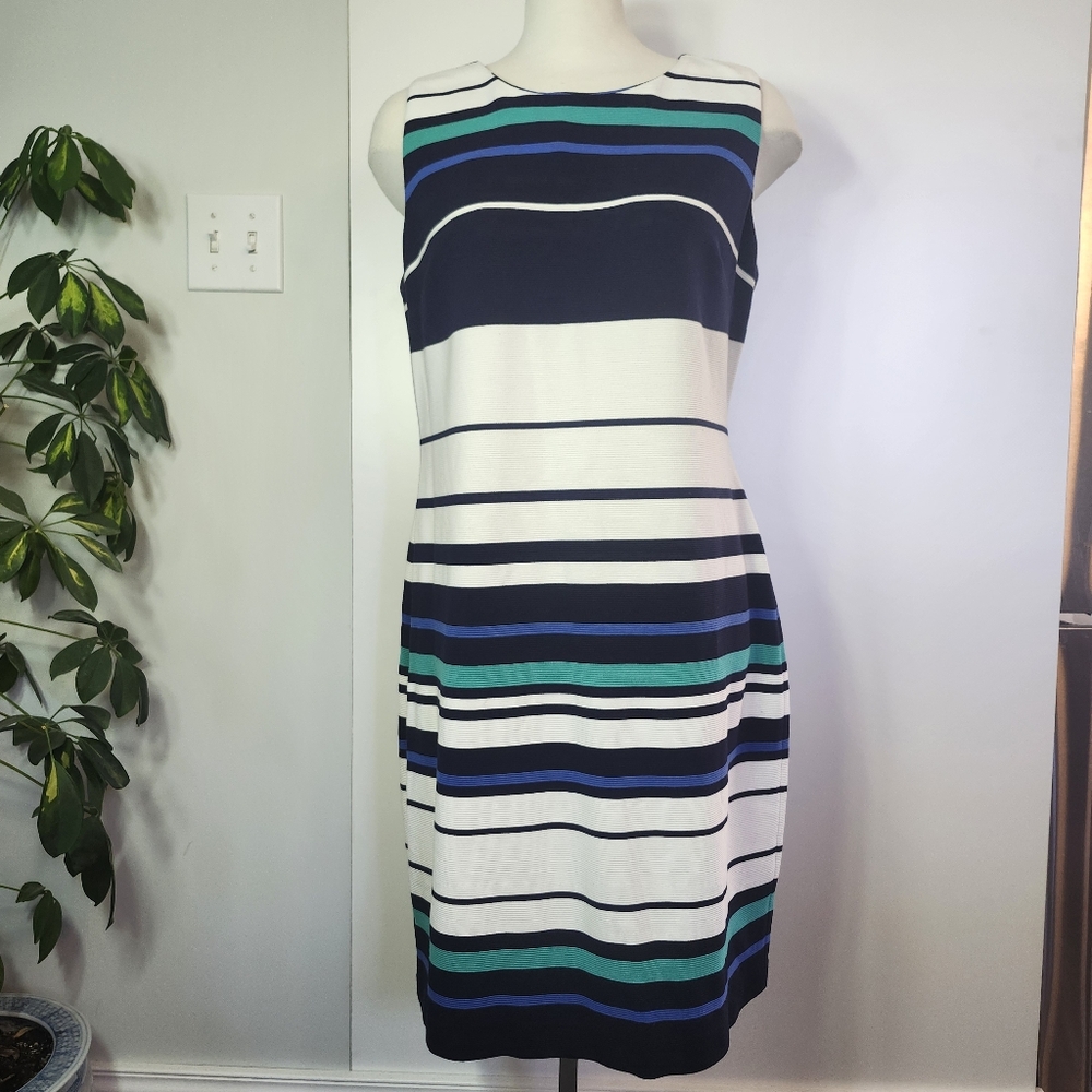 CHAPS Sleeveless Colorblock  Midi‎  Dress Size 16  Multicolor